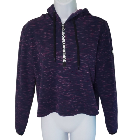 𝅺SUPERDRY Sport Gym Tech Luxe Crop Hoodie - Women's - Picture 8 of 14